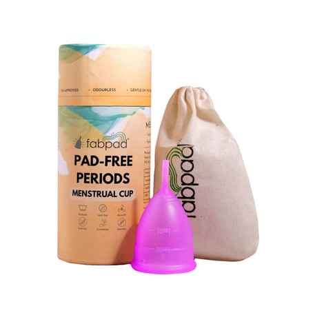 FabPad Reusable Menstrual Cup for Women and Teens | Ultra Soft, Odour and Rash Free | 100% Medical Grade Silicone | No Leakage | Protection for Up to 8-10 Hours | US FDA Registered (Large)