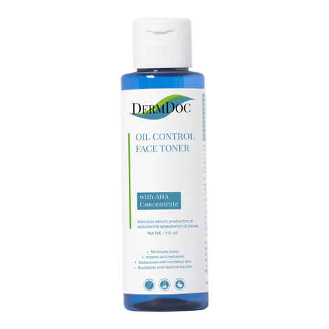 Buy DermDoc by Purplle Oil Control Face Toner with AHA (100ml) | Toner for Oily Skin | Paraben Free, Sulfate Free, Cruelty Free | Pore Minimising Toner - Purplle