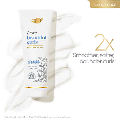 Buy Dove Beautiful Curls Detangling Conditioner, Sulphate Free, No Parabens & Dyes, Made for Curly Hair, With Tri-Moisture Essence for smooth, shiny, bouncy curls (380 ml) - Purplle