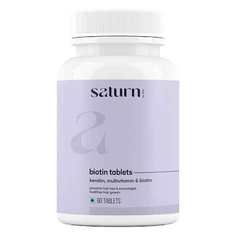 Buy Saturn by GHC Biotin Tablets with Vitamin E, Vitamin A and Vitamin C for Hair Growth and Skin Radiance (60N - Pack of 1) - Purplle