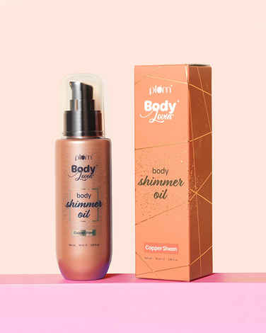 Plum BodyLovin Body Shimmer Oil - Copper Sheen | Intense colour payoff | Non-greasy | Long-lasting shimmer | Deep moisture |Fruity Fragrance (90 ml)