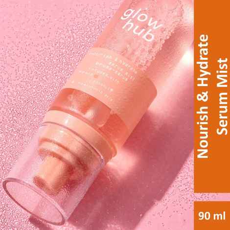Glow Hub | Nourish & Hydrate Serum Mist (90 ml) | Hyaluronic acid, Peach extract & Coconut water | Glow enhancing, Hydrating, Nourishing