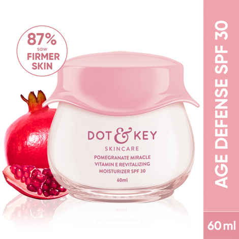 Buy Dot & Key Pomegranate Miracle Vitamin E Revitalizing Moisturizer SPF 30 | Reduces Fine Lines & Wrinkles | Face Moisturizer for Normal to Dry Skin | 60 ml - Purplle