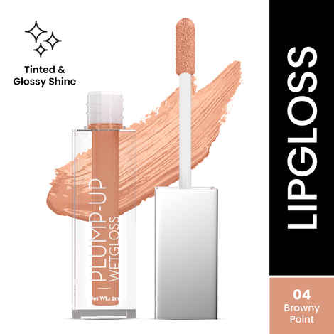 Buy Swiss Beauty Plump-Up Wet Lip Gloss for Glossy and Fuller Lips 4-Browny Point 2 ml - Purplle