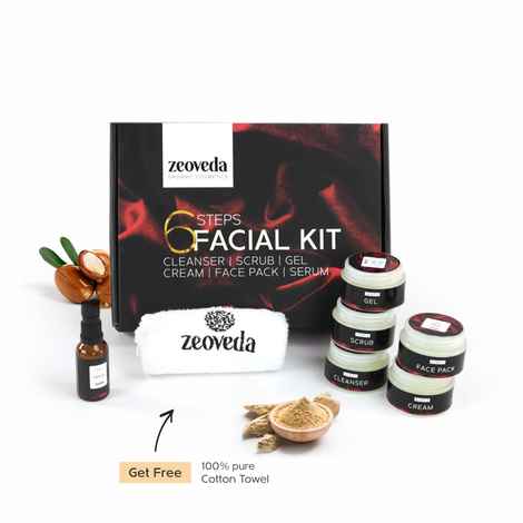 Buy Zeoveda Glowing Dew Skin Whitening Facial Kit for Men & Women in Premium Gift Box | Skin Brightening & Anti-Aging Formula for all Skin Type | Sulphate & Paraben-Free | 6 Easy Steps + Free Towel - Purplle