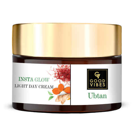 Buy Good Vibes Ubtan Insta Glow Light Day Cream | Brightening, Moisturizing | No Parabens, No Sulphates, No Mineral Oil, No Animal Testing (50 gm) - Purplle