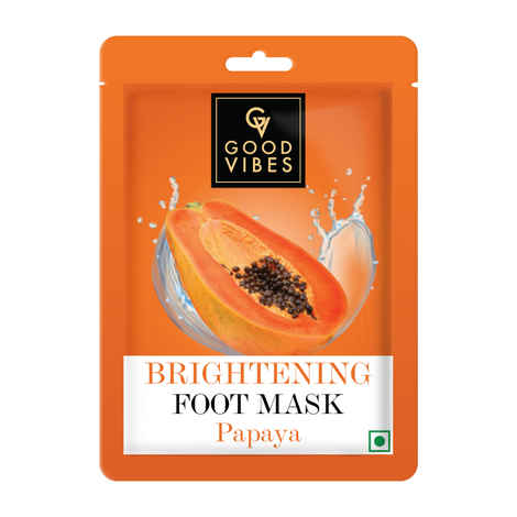 Buy Good Vibes Papaya Brightening Foot Mask | Glowing, Smoothening | Vegan, No Parabens, , No Sulphates, No Animal Testing, No Alcohol (20 gm) - Purplle