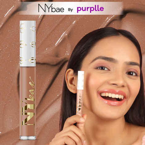 NY Bae Gloss Getter Lip Gloss | Lip & Cheek Tint | Lightweight Glossy Lipstick | Transparent Lip Balm | Non-Sticky | Nude Longan 06 (2.8 ml)