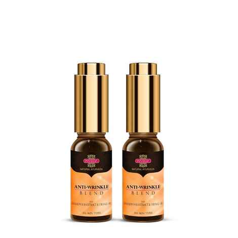 Inveda Anti-Wrinkle Blend (Pack of 2), Helps to Reduce Fine Lines with Sweet Almond Oil & Orange Peel Oil to Improve Skin Elasticity for Even Tone Skin, (2 * 10ml)