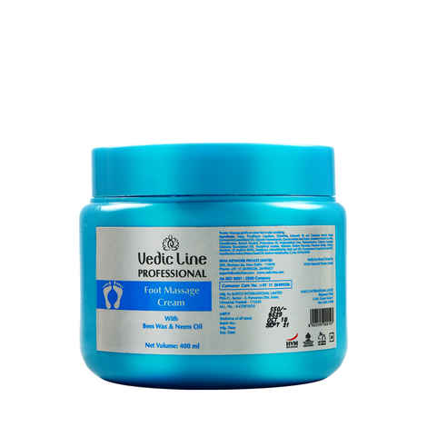 Buy Vedicline Foot Massage Cream, Improve Skin Tonicity & Keep Odor Away with Bees Wax and Neem Oil for Nourishing Feet, 400ml - Purplle
