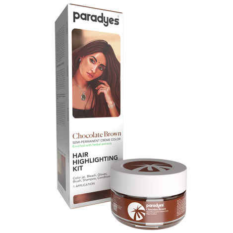 Buy Paradyes Ammonia Free Semi Permanent Hair Color Highlighting Kit (Chocolate Brown) - Purplle