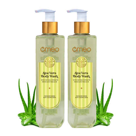 Omeo Aloe Vera Body Wash, Shower Gel with Natural Herbs | Get The Confidence of a Moisturized Soft and Supple Skin, 180ml (Pack of 2)