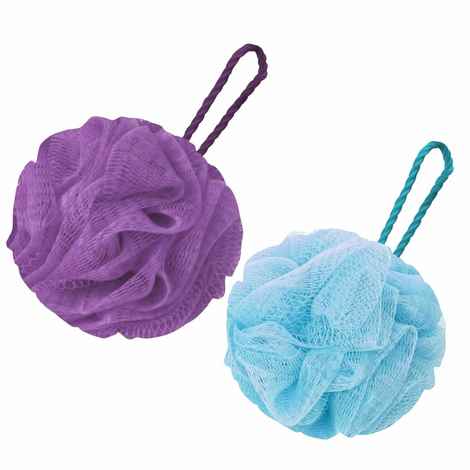 Buy GUBB Luxe Sponge Round Loofah For Bathing (Lilac & Artic) - Purplle