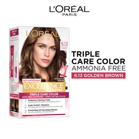 Buy L'Oreal Paris Excellence Creme Hair Color - Golden Brown 6.13 (72 ml+100 g) - Purplle