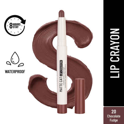 Buy Swiss Beauty Non-Transfer Matte Cat Lip Crayon | Water-Resistant | Long-Lasting 8 Hours Stay | Retractable Lip Crayon |Lighweight|Shade 20 Choclate Fudge 1.5 gm - Purplle