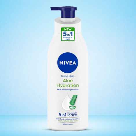 Buy NIVEA 100% NATURAL ALOEVERA Body lotion- 5 in 1 COMPLETE CARE for 48H Refreshing moisturization (400 ml) - Purplle