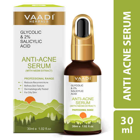 Buy Vaadi Herbals Anti-Acne Serum With Glycolic & 2% Salicylic Acid - 30 ml - Purplle