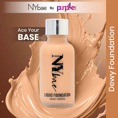 Buy NY Bae Dewy Drops Foundation| Natural Finish | Everyday Glow |Lightweight Concealer | Moisturising - Flat White 01 (30 ml) - Purplle