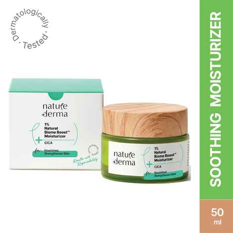 Buy Nature Derma 1% Natural Biome-Boost™ Moisturizer with CICA to Reduce Dryness and Improve Skin Elasticity | For Nourished, Strengthened Skin | 50ml - Dermatologically Tested - Purplle