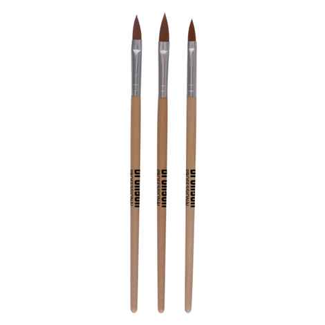 Buy Bronson Professional Nail Art Acrylic Brush Set for liquid and powder no.6,8,10 (Pack of 3) - Purplle