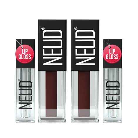 Buy NEUD Matte Liquid Lipstick Espresso Twist with Jojoba Oil, Vitamin E and Almond Oil - Smudge Proof 12-hour Stay Formula with Free Lip Gloss - 2 Packs - Pack of 2 - Purplle
