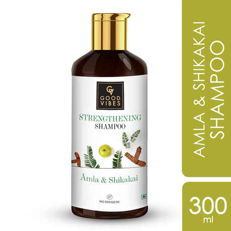 Buy Good Vibes Amla Shikakai Strengthening Shampoo (300 ml) - Purplle