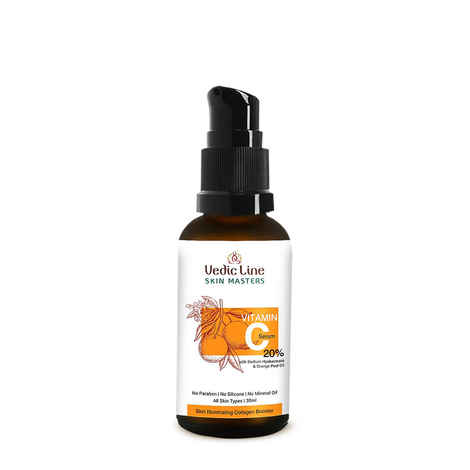 Buy Vedicline Vitamin C Serum 20%, Helps To Reduce Wrinkles, Fine Lines & Dark Spots With Orange Peel Oil To Enhance Skin Brightness, 30 ml - Purplle