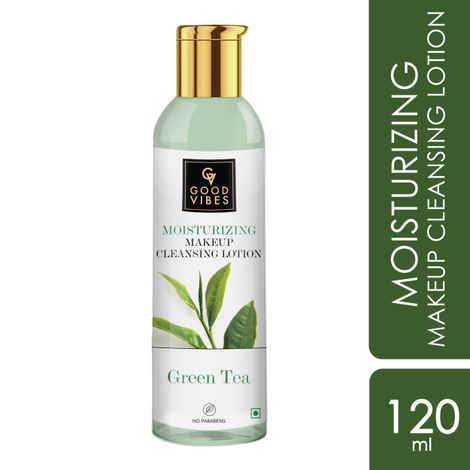 Buy Good Vibes Moisturizing Makeup Cleansing Lotion - Green Tea (120 ml) - Purplle