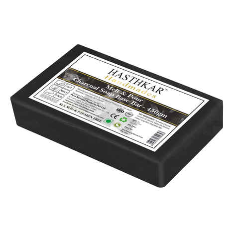 Buy Hasthkar Handmades Soap Base Bar For Soap Making Charcoal Melt & Pour Clear Transparent Glycerine Soap base | SLS & SLES Paraben Free | 450Gm - Purplle