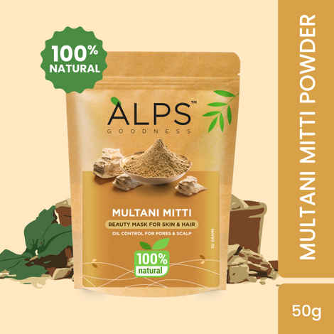 Buy Alps Goodness Powder - Multani Mitti (50 gm) | 100% Natural Fuller's earth| No Chemicals, No Preservatives, No Pesticides | For both hair & skin | Face pack for glowing skin - Purplle