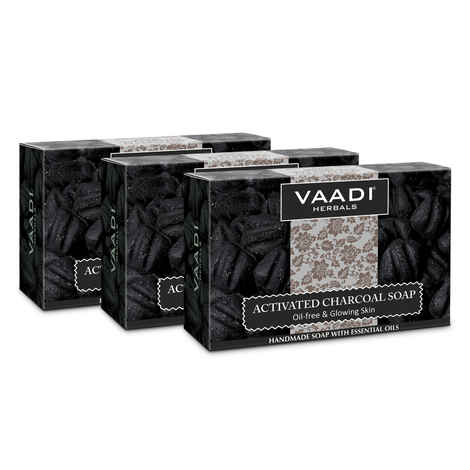 Buy Vaadi Herbals Value Pack of 3 Activated Charcoal Soap (3 X 75 g) - Purplle