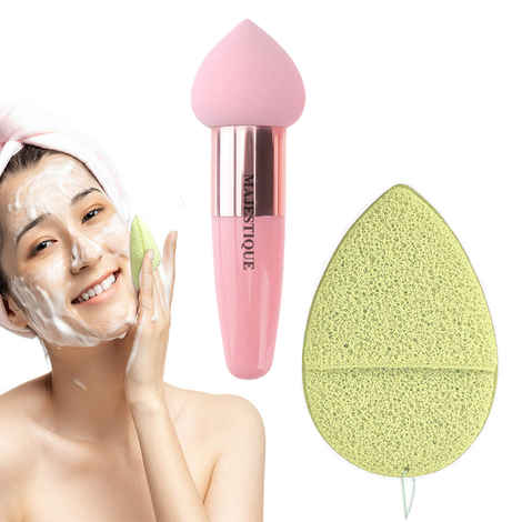 Buy Majestique Facial Cleaning Sponge with Pointed Makeup Sponge CMB536 - Color May vary - Purplle