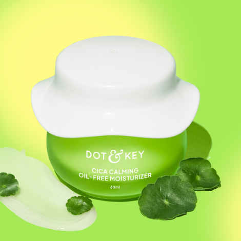 Dot & Key CICA + Niacinamide Oil-Free Moisturizer | Face Moistuirzer for Oily, Acne Prone & Sensitive Skin | Fades Acne Scars & Dark Spots, Soothes Redness & Irritation | 60 ml