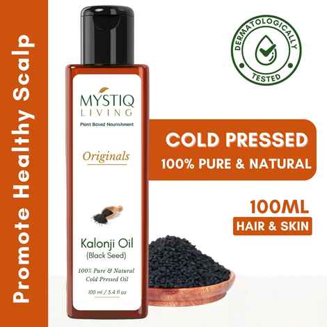 Buy Mystiq Living Kalonji Oil (100 ml)  Black Seed Oil - Nigella Satival Hair Growth & Skin | kalonji Hair Oil | Cold Pressed Pure and Natural - Purplle