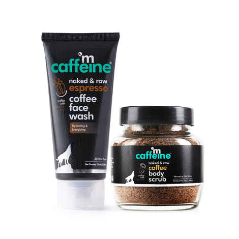 Buy mCaffeine Coffee Body Scrub(Small size) + Expresso Coffee Face Wash duo, Combo of 2 - Purplle