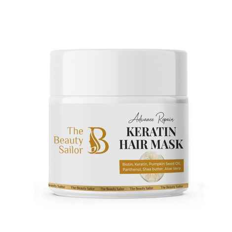 The Beauty Sailor Advance Repair Keratin Hair Mask | Conditioning Treatment for Damaged Hair | for Men and Women | Biotin, Shea Butter and Aloe Vera Infused | All Hair Types | 100gm