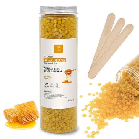 Buy Azah Hard Wax Beans for Hair Removal | Brazilian Wax for Bikini, Face, Eyebrows, Full Body | Honey - Purplle