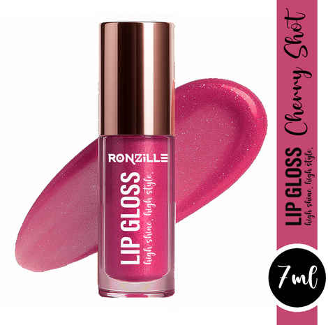 Buy Ronzille Lip Gloss – Cherry Shot | Hydrating Shimmer Lip Gloss for Glossy, Soft & Plump-Looking Lips | Lightweight Non-Sticky Formula | Long-Lasting Shine | 7ml - Purplle