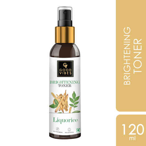 Buy Good Vibes Liquorice Brightening Toner | Cleansing, Hydrating | Wih Cucumber | No Alcohol, No Parabens, No Sulphates, No Mineral Oil (120 ml) - Purplle