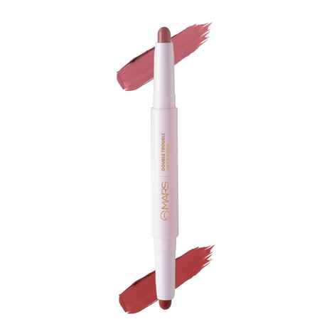 Buy MARS Double Trouble 2-in-1 Retractable Lip Crayon | Long Lasting | Matte finish | Smudge proof & Kiss Proof Lipstick for Women (4 gm) (03-Peach-Currant) - Purplle