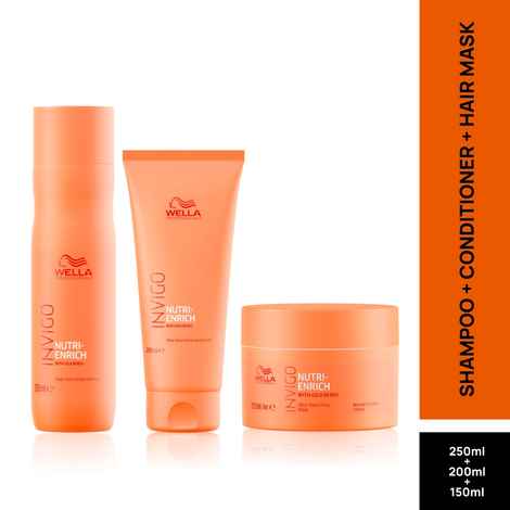 Buy Wella Professionals Invigo Nutri Enrich Deep Nourishing Shampoo, Mask and Conditioner Combo 250ml+200ml+150ml - Purplle