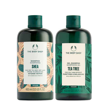 Buy The Body Shop Shampoo Combo | Shea & Tea Tree (400 ml x 2) - Purplle