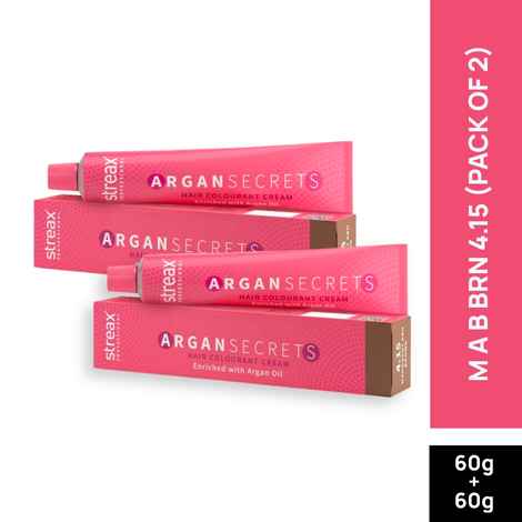 Buy Streax Professional Argan Secret Hair Colourant Cream M A B BRN 4.15 (60 gm) (Pack of 2) - Purplle