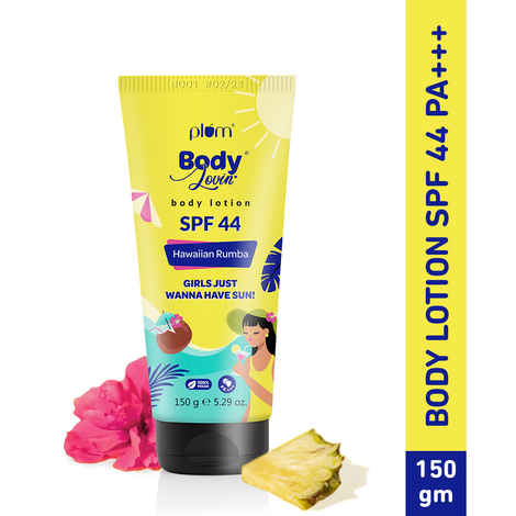 Buy Plum BodyLovin' Hawaiian Rumba Body Lotion | Body Sunscreen with SPF 44 PA+++ | All skin types | Fresh Beachy Fragrance | 100% Vegan - Purplle