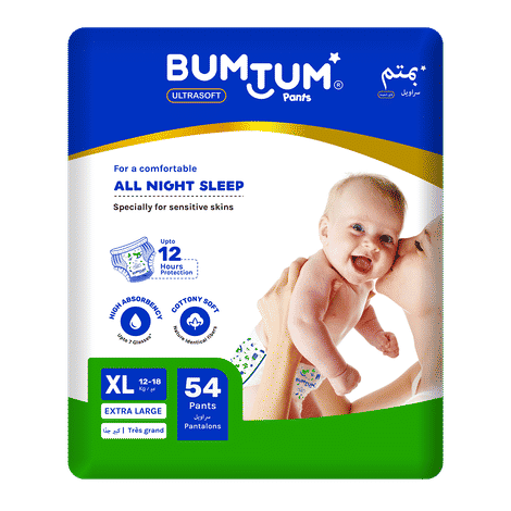 Buy Bumtum Baby Diaper Pants with Double Leakage Protection - 12 to 17 Kg (54 Count, X-Large Pack of 1) - Purplle