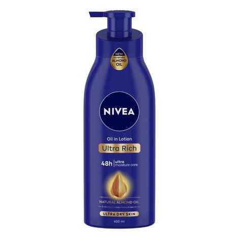 Buy NIVEA Body Lotion for Extremely Dry Skin, Oil in Lotion Ultra Rich, With Natural Almond Oil & Vitamin E, 48h Moisture Care, 400 ml - Purplle