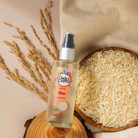 Buy Buds & Berries Rice Bran Hair Oil for Ultimate Nourishment | Strengthens and Nourishes Hair, Non-Sticky Oil | No Mineral Oil, No Silicone, No Paraben (100 ml) - Purplle