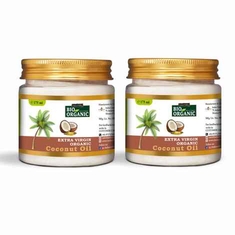 Buy Indus Valley Bio Organic Coconut Oil for Face Moisturizing, Hair, Skin & Body Care- Pack of 2 175ml+175ml - Purplle