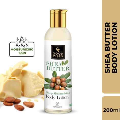 Buy Good Vibes Shea Butter Deep Moisturizing Body Lotion |Hydrating, Moisturizing | No Parabens, No Sulphates, No Animal Testing (200 ml) - Purplle