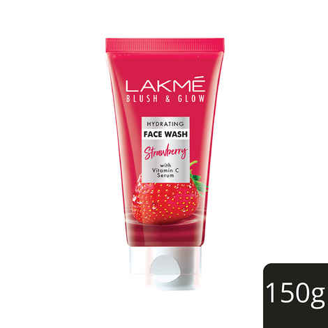 Buy Lakme Blush & Glow Strawberry + Vitamin C Gentle Jelly Face Wash for All Skin Types - 150 gm | Soothes and Restores Skin Barrier for Naturally Glowing Skin | Hydrating Daily Cleanser for Men & Women - Purplle
